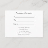 Carte De Réduction Chèque-cadeau de thérapeute de massage de fleur de (Dos)