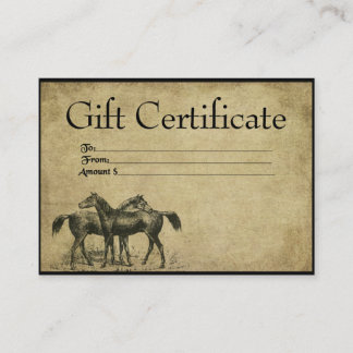 Carte De Réduction Chevaux - Entre Amis - Prim Certificat-Cadeau