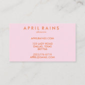 Carte De Réduction Chic Arcs-en-ciel rose simple (Dos)