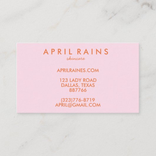 Carte De Réduction Chic Arcs-en-ciel rose simple (Dos)