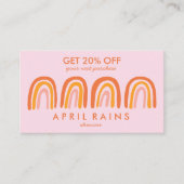 Carte De Réduction Chic Arcs-en-ciel rose simple (Devant)