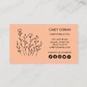 Carte De Réduction Chic Elegant Fleur sauvage Line Art Icônes sociale (Dos)