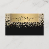 Carte De Réduction Chic Élégant Moderne, Diamants Or Noir (Devant)