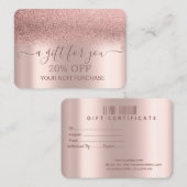 Carte De Réduction Chic Elegant Rose Gold Parties scintillant Ombre (Devant / Derrière)