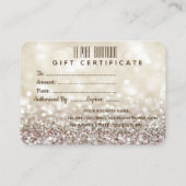 Carte De Réduction Chic Gold Confetti, Parties scintillant Bokeh (Dos)