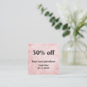 Carte De Réduction Chic Pastel Rose & Or QR Code Loyauté Rabais (Debout devant)