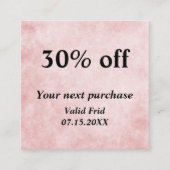Carte De Réduction Chic Pastel Rose & Or QR Code Loyauté Rabais (Devant)