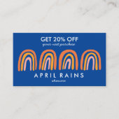 Carte De Réduction Chic simple rose orange bleu arc-en-ciel (Devant)