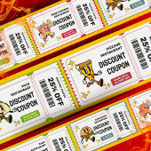 Carte De Réduction Classic Retro Quirky Cartoon Fried seau de poulet