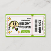 Carte De Réduction Classic Retro Quirky Cartoon Taco (Devant)