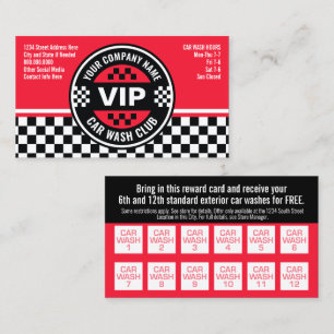 Carte De Réduction Club de lavage de voiture - Récompenses de drapeau