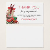 Carte de réduction Code Promo cadeaux (Devant & derrière)