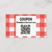 Carte De Réduction Code promo pour la livraison de Gingham (Dos)