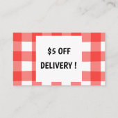 Carte De Réduction Code promo pour la livraison de Gingham (Devant)