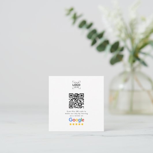 Carte De Réduction Code QR de l'avis de Google sur l'entreprise (Debout devant)