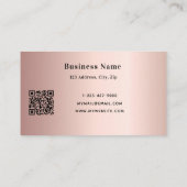 Carte De Réduction Code qr élégant en or rose (Dos)
