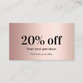 Carte De Réduction Code qr élégant en or rose (Devant)