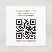 Carte De Réduction Code QR Élégant Merci en Gras (Dos)