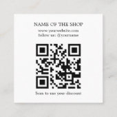 Carte De Réduction Code QR Moderne Merci pour Votre Commande (Dos)