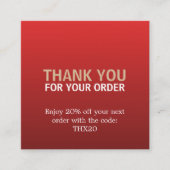 Carte De Réduction Code QR Moderne Merci pour Votre Commande (Devant)