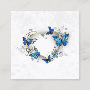Carte De Réduction Coeur bijoux avec papillons Morpho