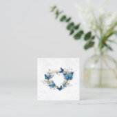 Carte De Réduction Coeur bijoux avec papillons Morpho (Debout devant)