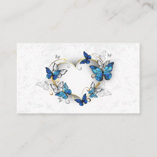 Carte De Réduction Coeur bijoux avec papillons Morpho (Devant)