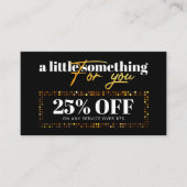 Carte De Réduction Coiffeur de luxe Black Gold Sparkle (Devant)