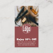 Carte De Réduction Coiffeur d'images moderne Profitez de 10% de réduc (Devant)