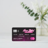 Carte De Réduction Coiffeur Professionnel Black et Rose (Debout devant)