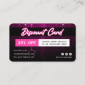 Carte De Réduction Coiffeur Professionnel Black et Rose (Dos)
