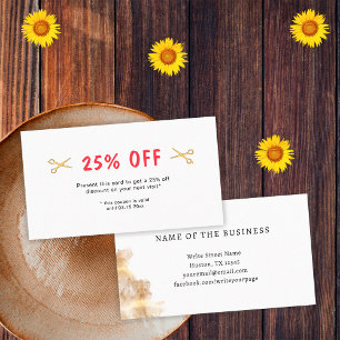 Carte De Réduction Coiffeuse coiffeuse Coiffeuse Salon Ciseaux d'or