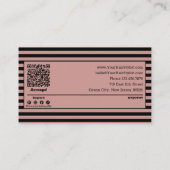 Carte De Réduction Coiffeuse professionnelle élégante à rayures 10% (Dos)