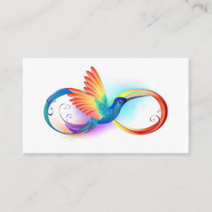 Carte De Réduction Colibri arc-en-ciel avec symbole Infinity