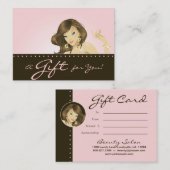 Carte De Réduction Composez la femme de rose de chèque-cadeau (Devant / Derrière)