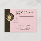 Carte De Réduction Composez la femme de rose de chèque-cadeau (Dos)