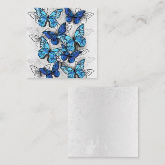 Carte De Réduction Composition des White and Blue Butterflies (Devant / Derrière)