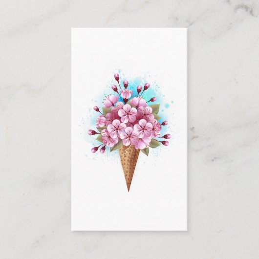 Carte De Réduction Cône rose Sakura crème glacée gaufre (Devant)