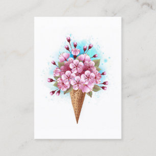 Carte De Réduction Cône rose Sakura crème glacée gaufre