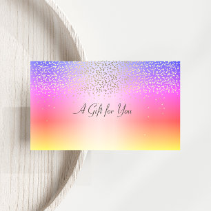 Carte De Réduction Confetti Ombré Moderne Élégant et Brillants