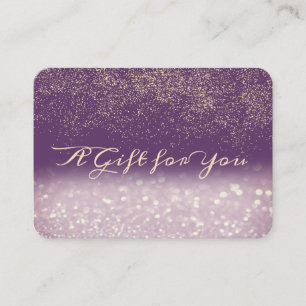Carte De Réduction Confettis violets modernes élégants, Bokeh paillet