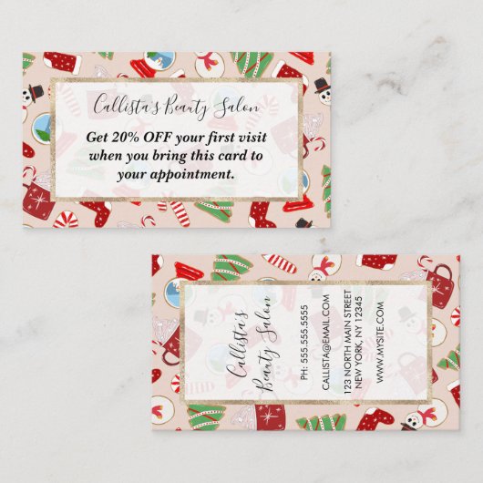 Carte De Réduction Cookie Illustration Pattern (Devant / Derrière)