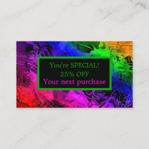 Carte De Réduction Couleurs d'Iridescente Arc-en-ciel modernes