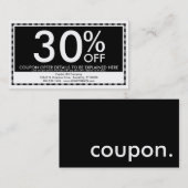 Carte De Réduction coupon. (Devant / Derrière)