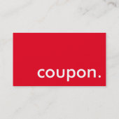 Carte De Réduction coupon. (couleur personnalisable) (Dos)
