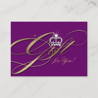 Carte De Réduction Couronne pourpre de bijoux de certificat-prime de