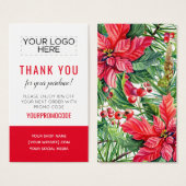 Carte de réduction de code promo personnalisée de  (Devant & derrière)