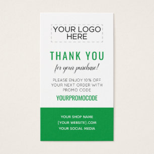 Carte de réduction de code Promo personnalisée ver