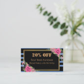 Carte de réduction de code QR floral (Debout devant)