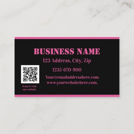 Carte de réduction de code QR florale Black Pink S (Dos)